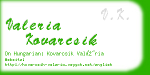 valeria kovarcsik business card